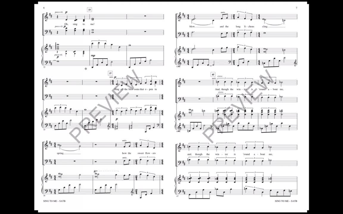 Sing To Me (SATB Choir) - by Laura Farnell